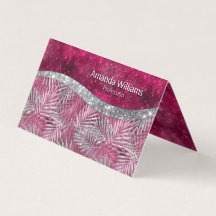 Chic rosa fuchsia glitter löv monogram
