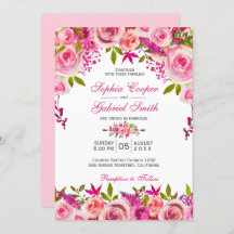 Chic Rosa Fuchsia Ro Botaniska Blommigten Bröllop