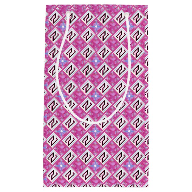 Chic Rosa Geometrisk Alfabet N Initial (Framsidan)