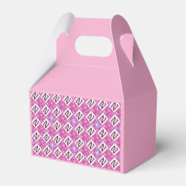 Chic Rosa Geometrisk Alfabet N Initial Presentaskar