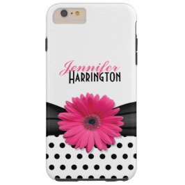 Chic Rosa Gerbera Daisy Polka Dot Flower