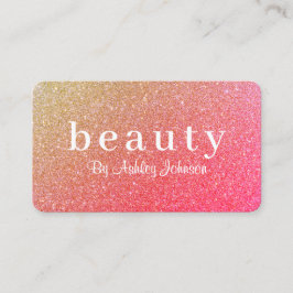 Chic Rosa Glans Skönhetssalong Loajalitet Visitkort