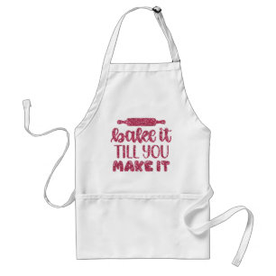 Chic Rosa Glitter Apron for Bakers Baking Förkläde