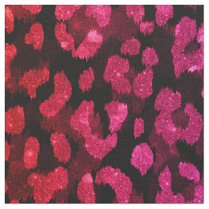 Chic rosa glitter cheetah print mönster tyg