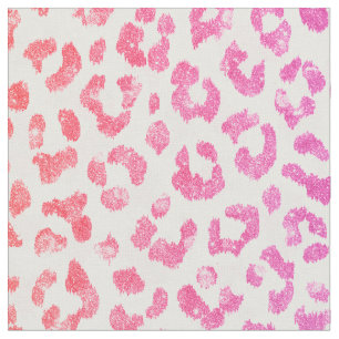 Chic rosa glitter cheetah print mönster tyg