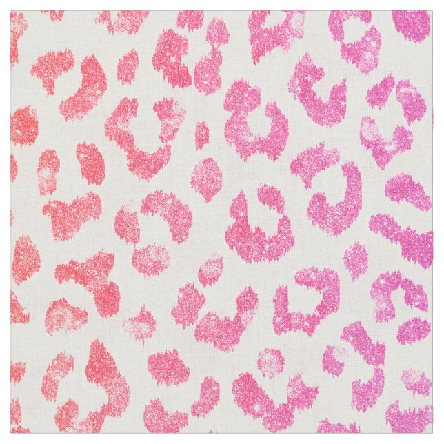 Chic rosa glitter cheetah print mönster tyg (Närbild)