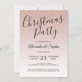 Chic Rosa Glitter Ombre jul Party Inbjudningar