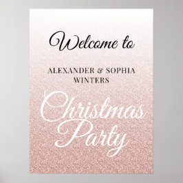 Chic Rosa Glitter Ombre jul Party Välkommen till Poster