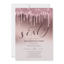 Chic Rosa Glitter Sextio Överraskning 60-årsdag