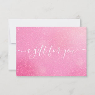 Chic rosa glitterpresentcertifikat
