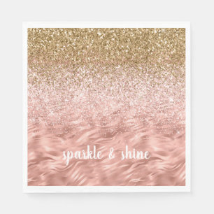 Chic Rosa Glitz Zebra tryck Pappersservett