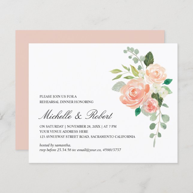 Chic Rosa Grönt Orange - repetitionsmiddag för  (Fram/baksida)