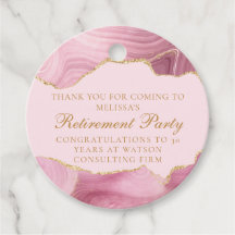 Chic Rosa Guld Agate Anpassningsbar Pension Party