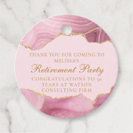 Chic Rosa Guld Agate Anpassningsbar Pension Party Gåvor Etiketter