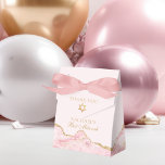 Chic Rosa Guld Agate Bat mitzvah Finare Party Presentaskar<br><div class="desc">Chic rosa och guld agate dekorerar den här elegantens Bat mitzvah partifavör. Din dotters namn är skriven i ett vackert högtidligt skript under David stjärna. Perfekt finare presentboxar för en modern judisk familj som firar en flicka som kallas till Torah.</div>