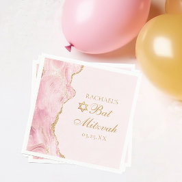 Chic Rosa Guld Agate Bat mitzvah Party Anpassnings Pappersservett