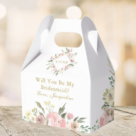 Chic Rosa Guld Blommigt, kommer du att bli min bri Presentaskar
