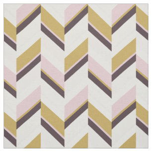Chic rosa guld brun geometrisk schevron mönster tyg