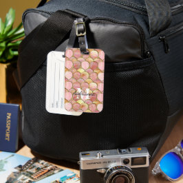 Chic Rosa Guld Glam Circles Bagagebricka
