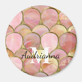 Chic Rosa Guld Glam Circles Magnet