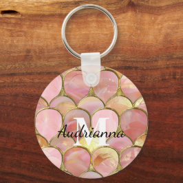 Chic Rosa Guld Glam Circles Nyckelring