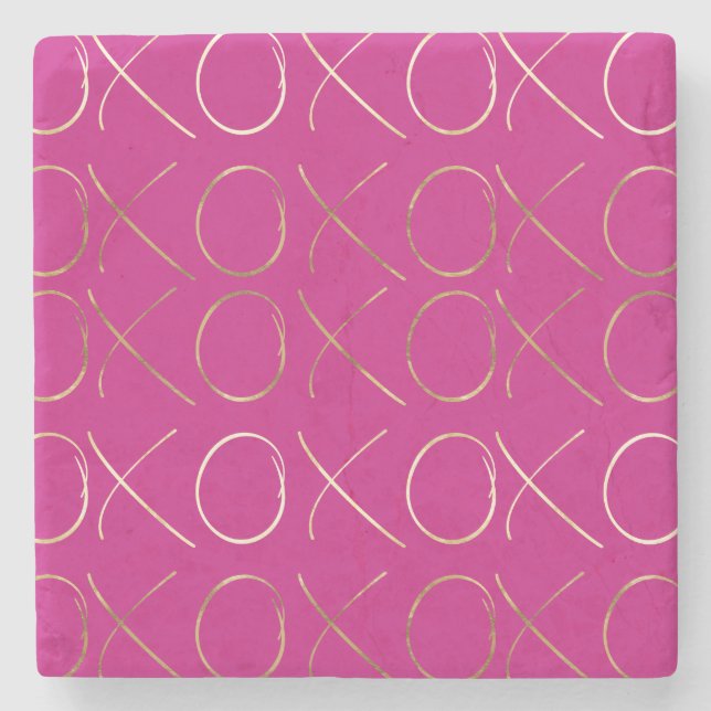 Chic Rosa Guld Glam XOXO Stenunderlägg (Framsidan)