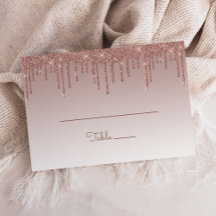 Chic Rosa Guld Glitter Dropp Fest Stor Platt