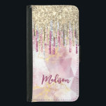 Chic rosa guld glitter droppar i monogram plånboksfodral för samsung galaxy s5<br><div class="desc">Chic rosa guld glitter droppar monogram Samsung galaxy-telefonfodral för . Vacker, modern och coola täckning för den trendviga och konsthundande höftledaren. Denna sofistikerade utformning av snyggten skulle vara underbar för flickor som har lätt att bära med sig klassmässiga mönster blandade med leopard- eller tiger-design. Visa upp din personliga stil, se...</div>