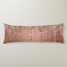 Chic Rosa Guld Glitter Gnistrande Droppar