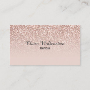 Chic Rosa Guld Glitter Professional Visitkort