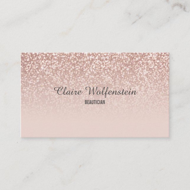 Chic Rosa Guld Glitter Professional Visitkort (Framsida)