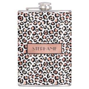 Chic Rosa Guld Leopardtryck Personlig Fickplunta