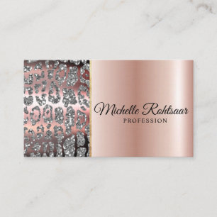 Chic  Rosa Guld marble Agate Monogram Visitkort
