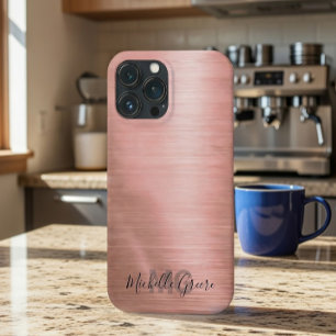 Chic Rosa Guld Metallisk Telefonfodral