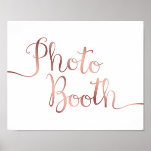 Chic Rosa Guld PHOTO BOOTH Skylt Tryck