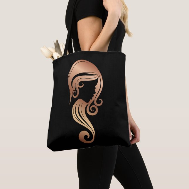 Chic Rosa Guld Skönhet Flickor Hår & Makeup Salong Tygkasse (Närbild)