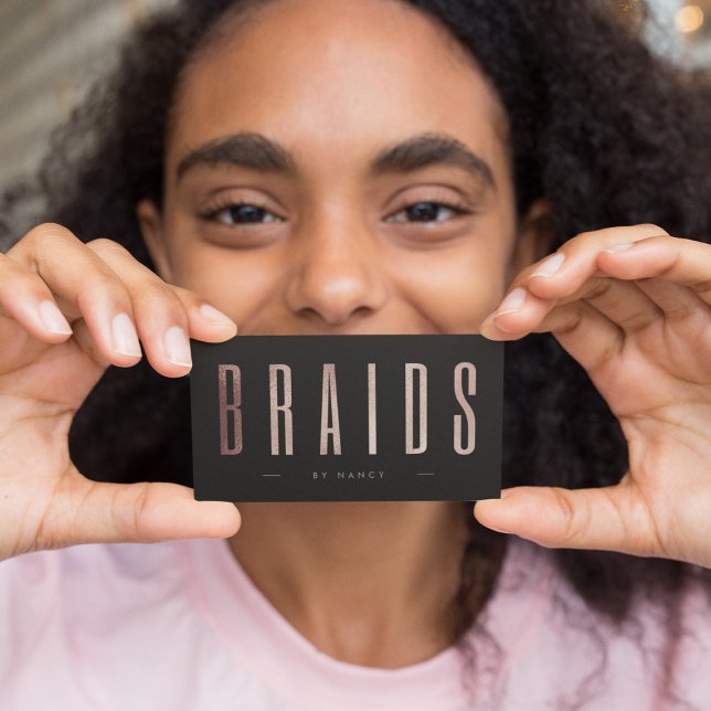 Chic Rosa Guldfläta  Visitkort (Skapare uppladdad)