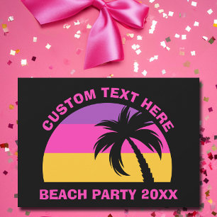 Chic Rosa Handflatan Träd Anpassningsbar Beach Par Inbjudningar