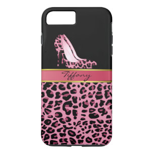 Chic rosa Jaguar Print iPhone 7 Plus-fodral