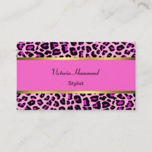 Chic Rosa Jaguar Skriv ut Affärskort Visitkort