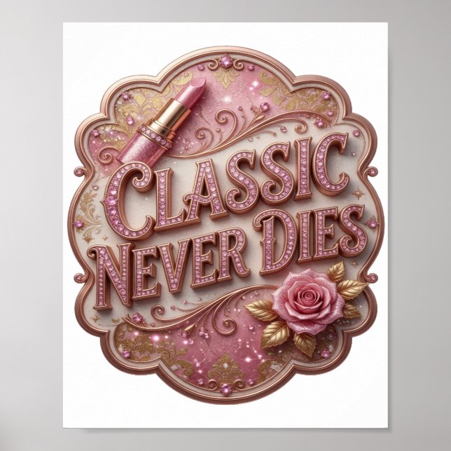Chic Rosa KLASISKER ALDRIG DÖR v2 Poster (Framsidan)