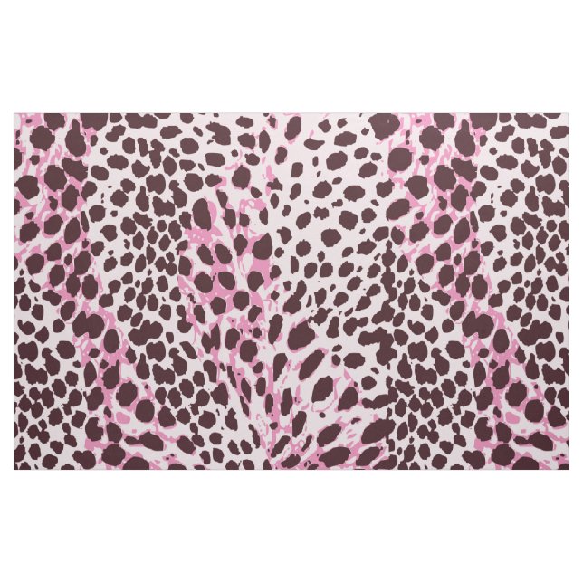 Chic Rosa Leopard print mönster anpassa Tyg (Yard)