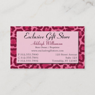 Chic rosa Leopardtryckvisitkortar Visitkort