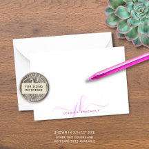 Chic Rosa Magenta Script Monogram Initialer