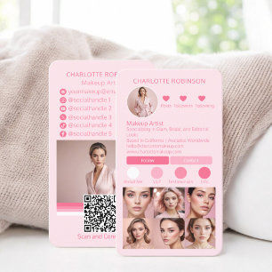 Chic Rosa Makeup skönhet Social Media Influencer Visitkort
