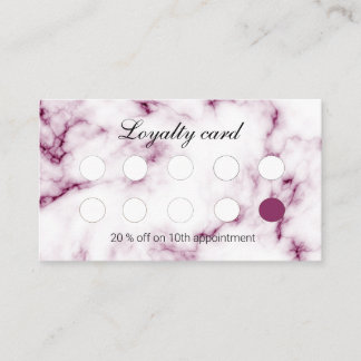 Chic Rosa Marble Nail Salon Loyalty Card Anpassnin Lojalitetskort