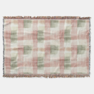Chic Rosa Mint Cräm Plaid Ränder Födelsedag Filt