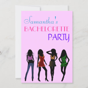 Chic Rosa Mode Girls Bachelorette Party Inbjudan