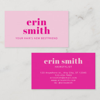 Chic Rosa Modern Hairstylist Visitkort