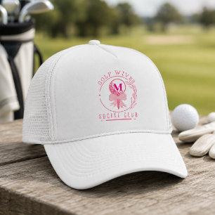 Chic rosa monogram Bowls-golfhustrur social klubb Keps